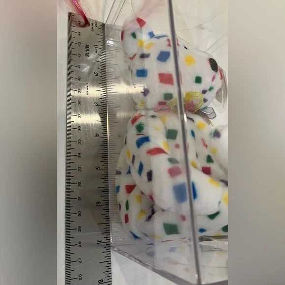 Ty 2K Millenium Beanie Buddy Red & Blue Stuffed Animal Plush Bear mint condition - Picture 2 of 11